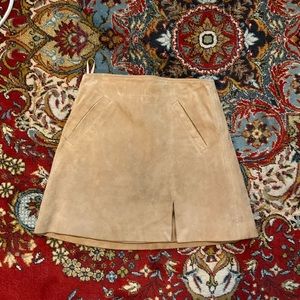 Suede mini skirt